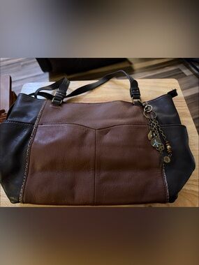 Leather Two-Tone Brown & Black Women’s Shoulder Bag
